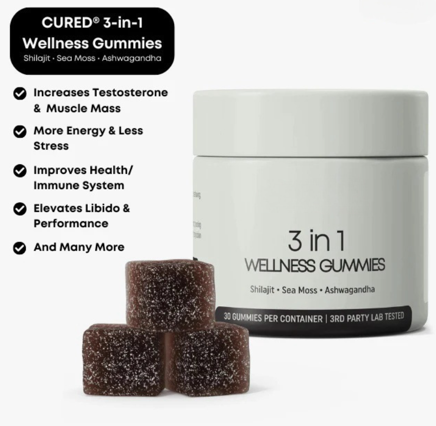 💪 Shilajit 3-i-1 Gummies för Män | Energi, Styrka & Vitalitet